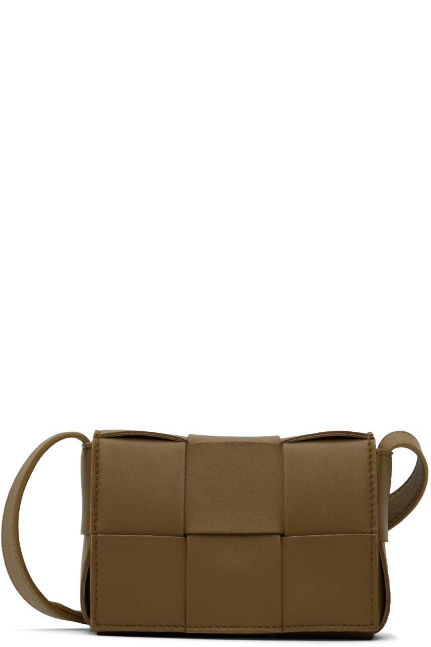 Bottega Veneta - Mini sac Cassette brun en cuir