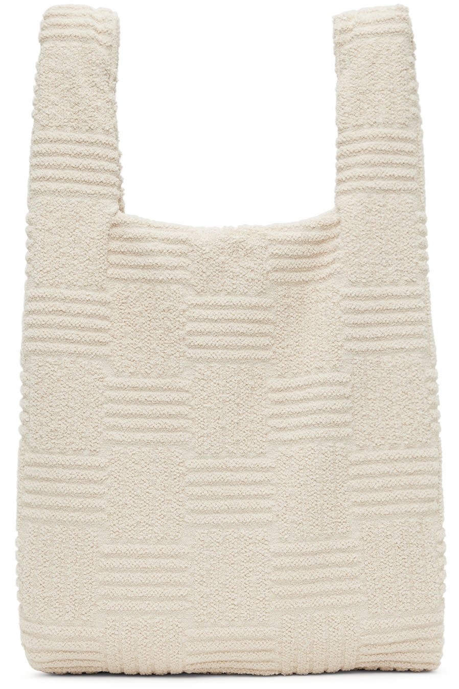 Bottega Veneta - Cabas beige en tissu jacquard
