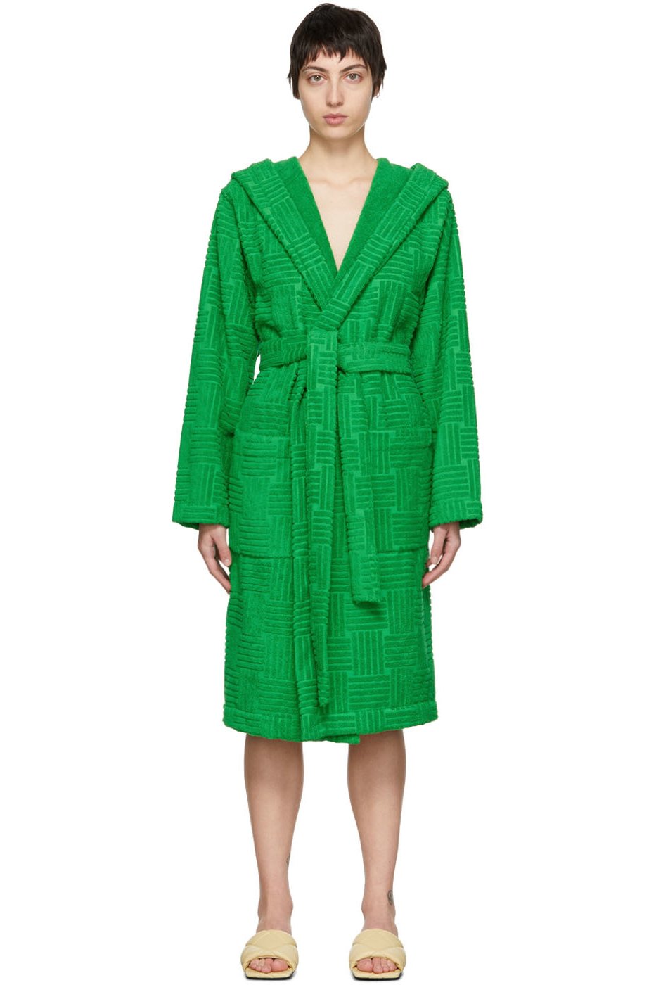 Bottega Veneta - Peignoir vert à motif