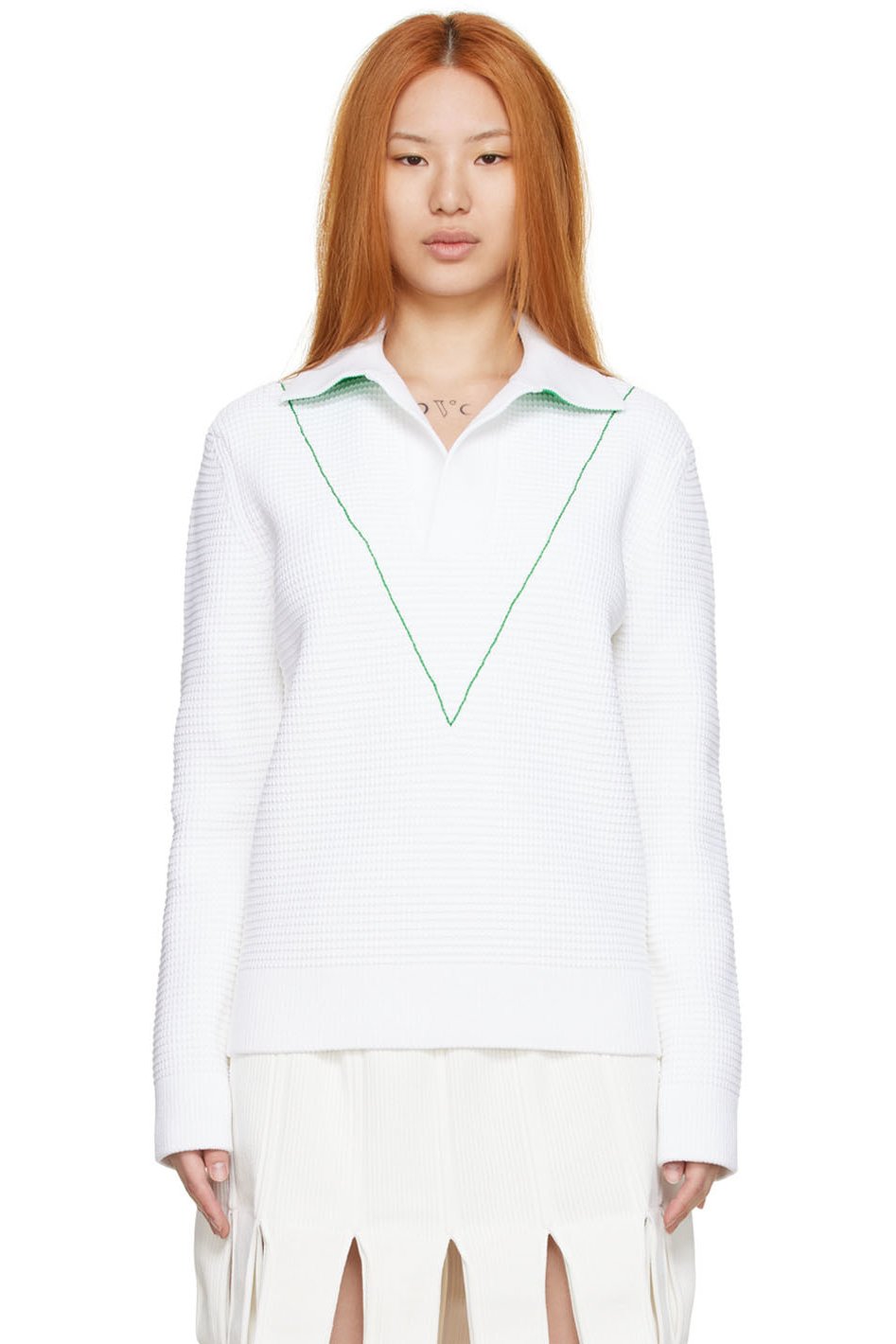Bottega Veneta - Pull blanc en nylon