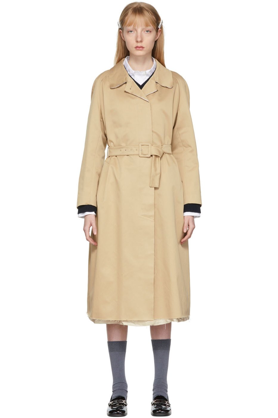 Miu Miu - Manteau beige à boutons