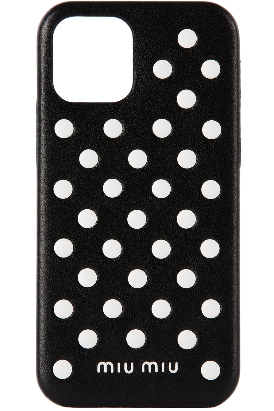 Miu Miu - Étui pour iPhone 12/12 Pro noir en cuir