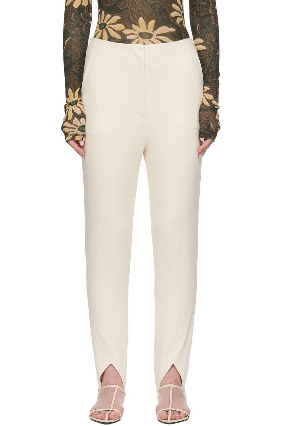Nanushka - Legging Darby blanc cassé