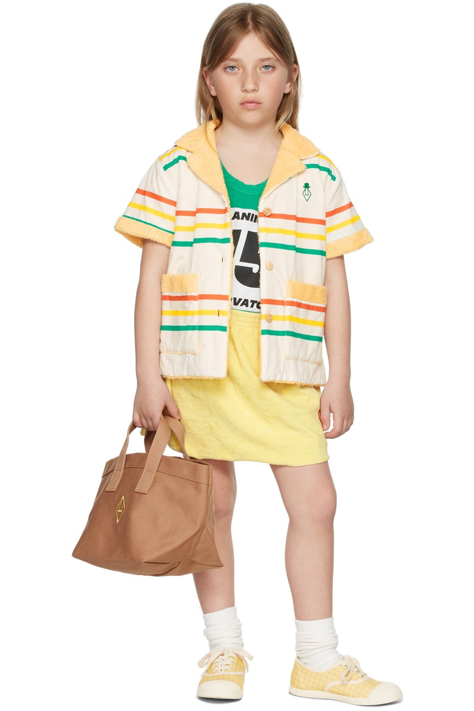 The Animals Observatory - Kids Yellow Logo Plain Wombat Skirt