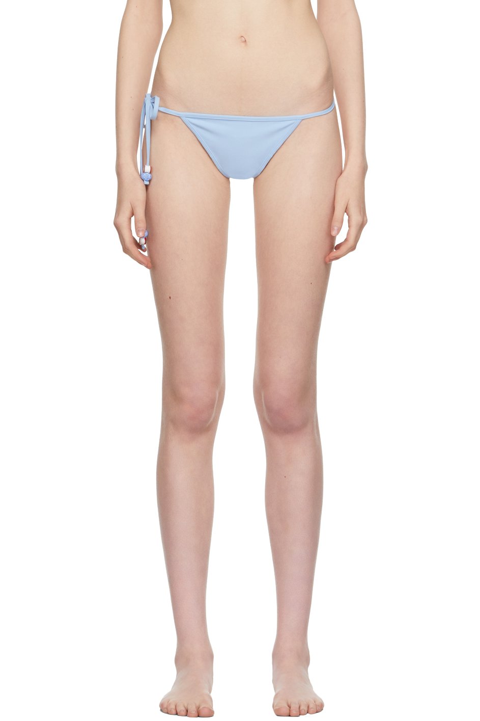 softandwet - Culotte de bikini bleue à perles exclusive à SSENSE