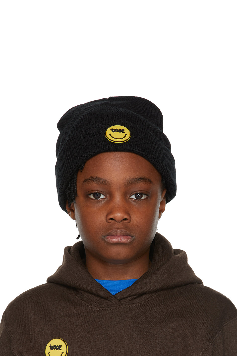 OOOF - Kids Black & Yellow Smiley Beanie