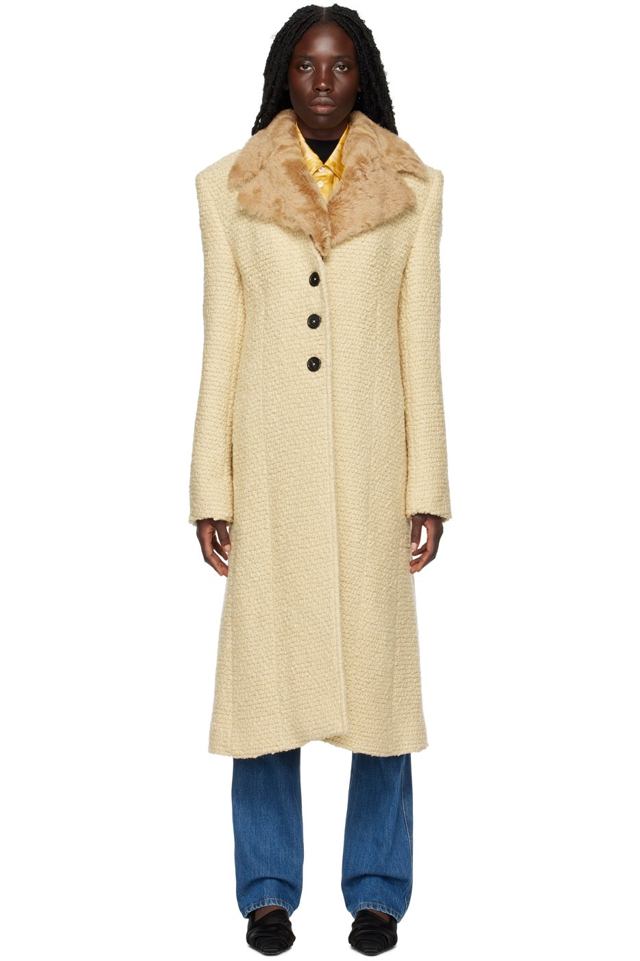 Kwaidan Editions - Manteau beige à revers tailleur