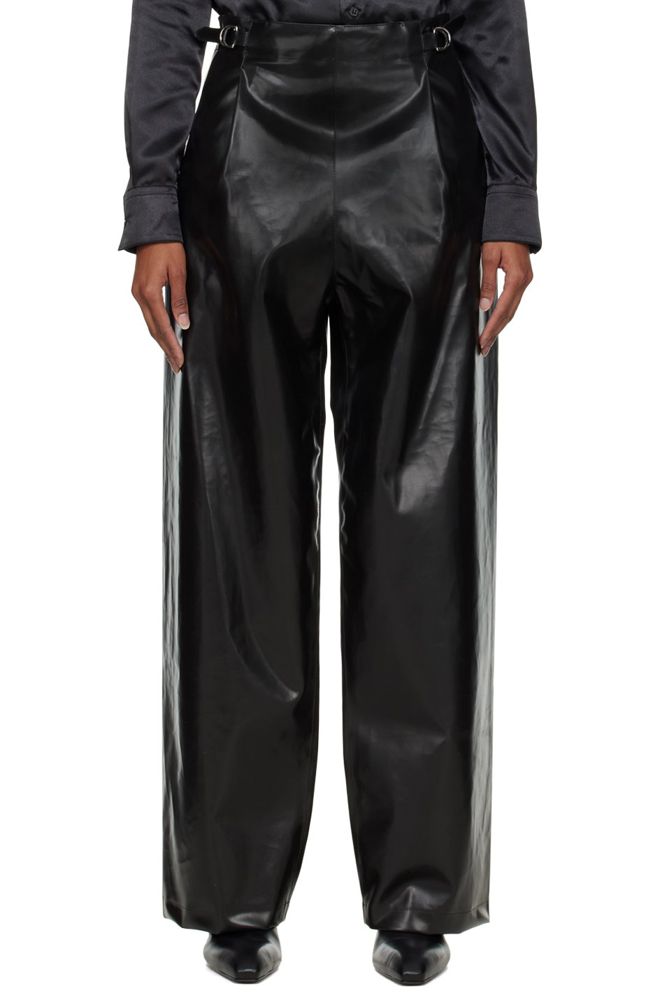 Kwaidan Editions - Pantalon Sailor noir en cuir synthétique