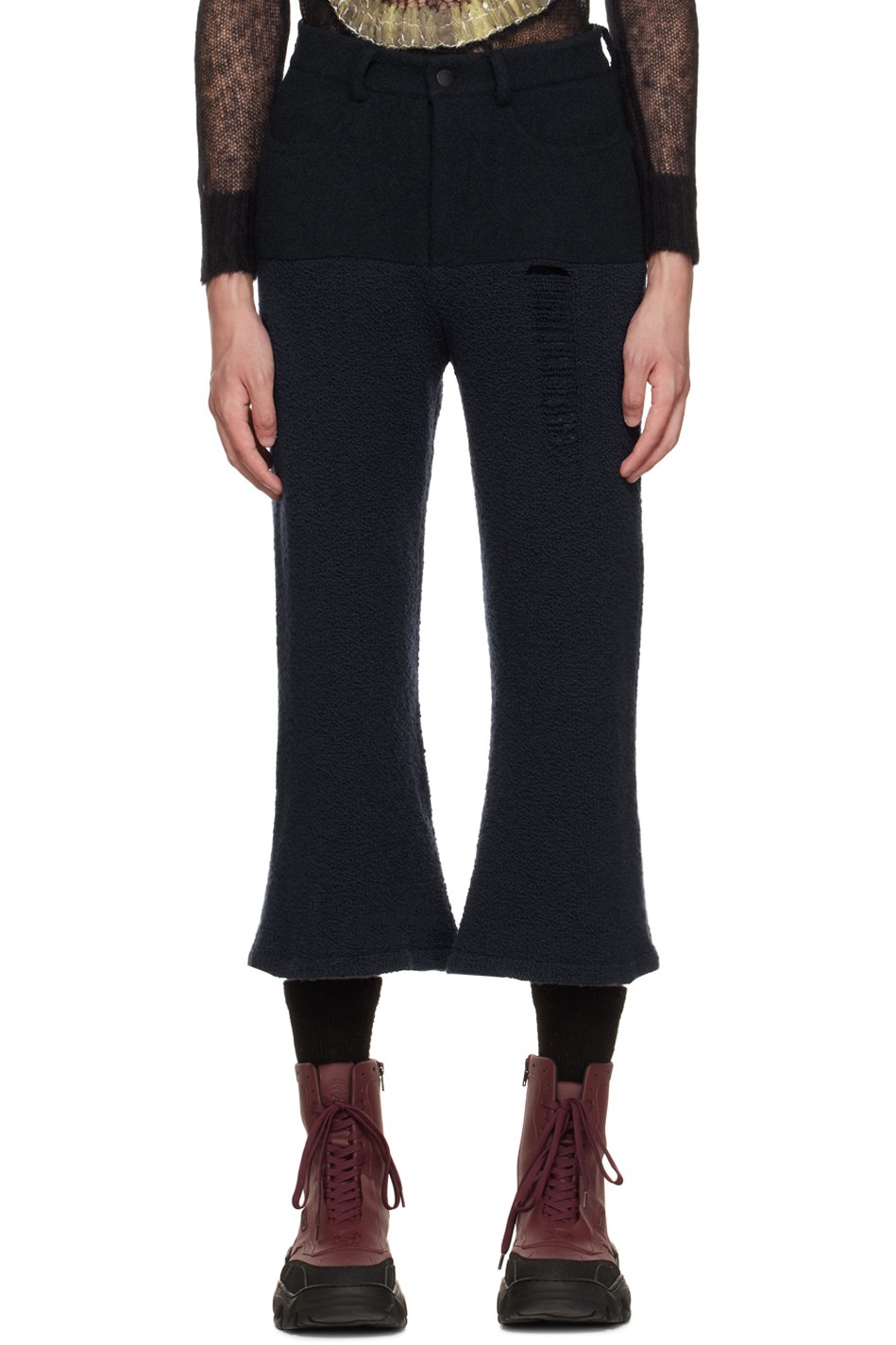 PONDER.ER - SSENSE Exclusive Navy Jean Trousers