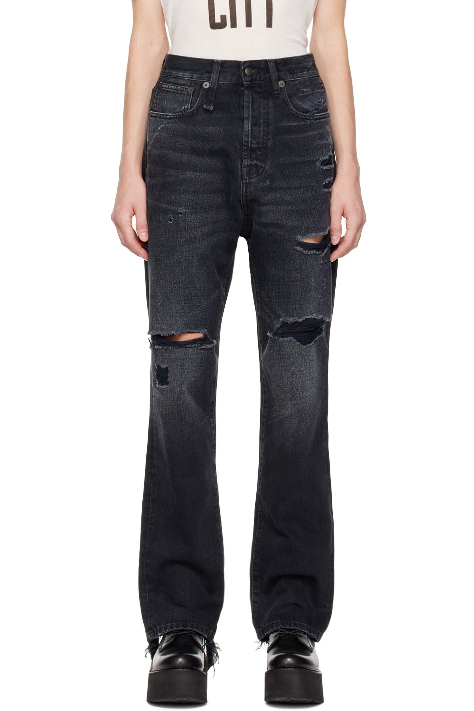 R13 - Jean Izzy Drop noir