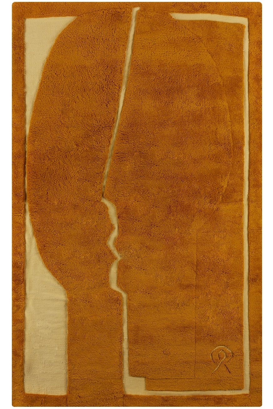 Nordic Knots - Orange Wool Face Rug