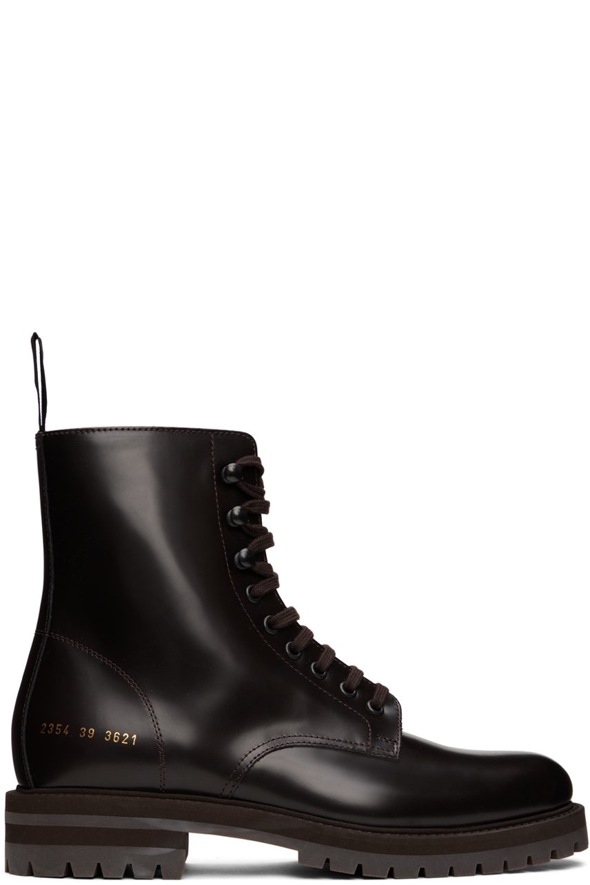 Common Projects - Brown Leather Combat Boots