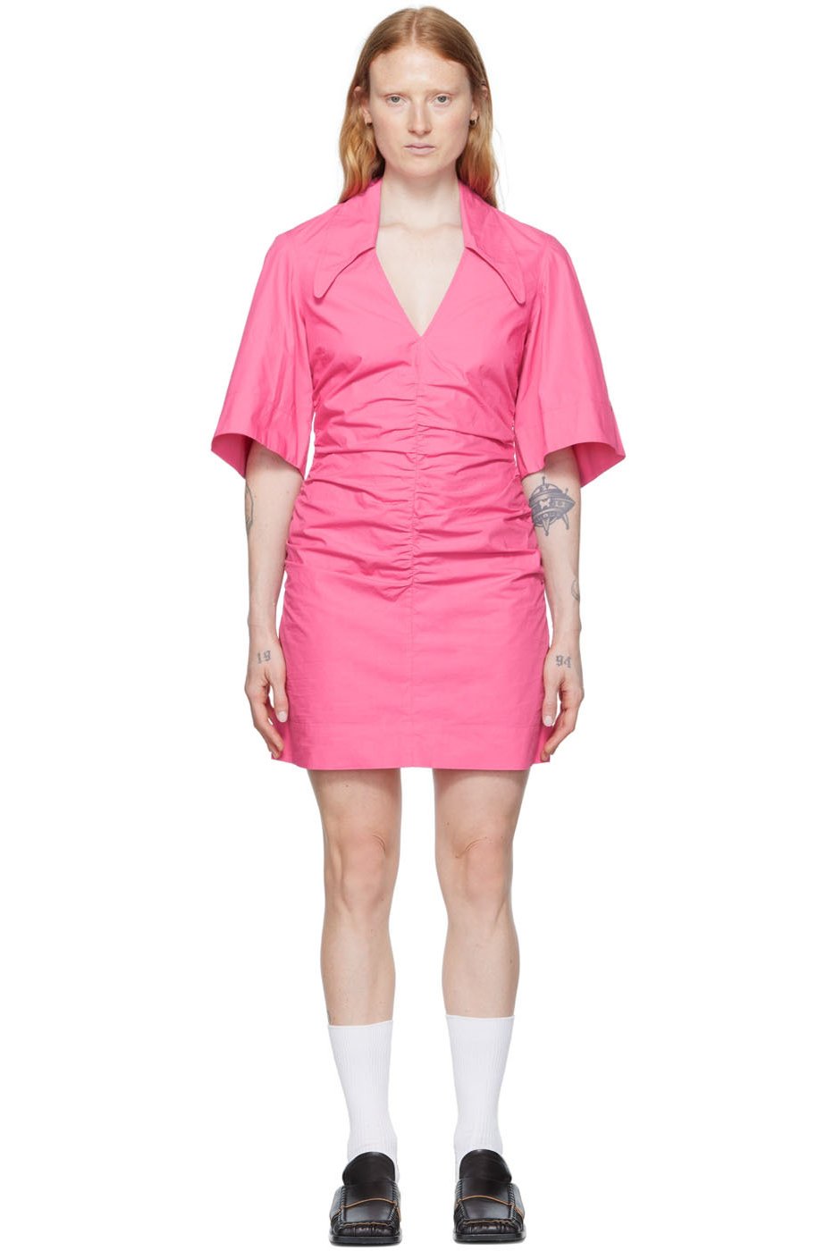 GANNI - SSENSE Exclusive Pink Minidress