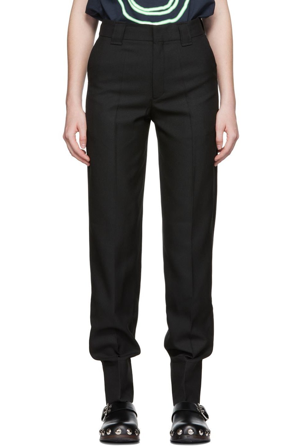 GANNI - Pantalon de tailleur d'été noir
