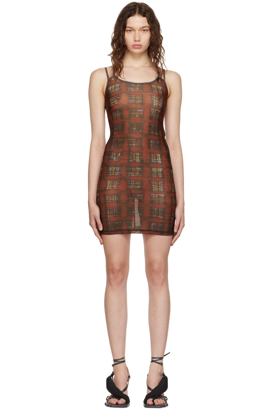 KNWLS - Robe courte Vortex orange