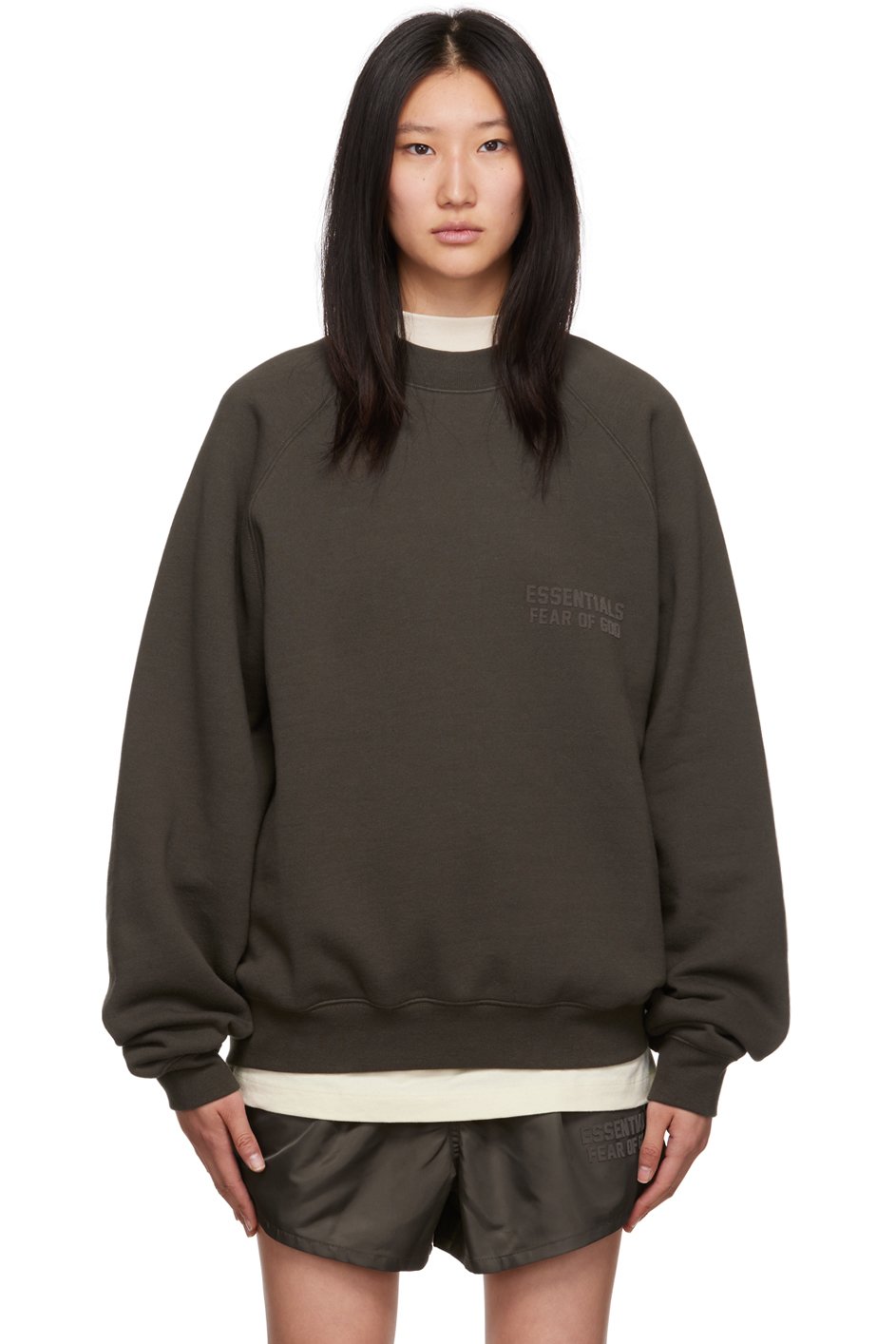 Fear of God ESSENTIALS - Pull molletonné gris à col ras du cou