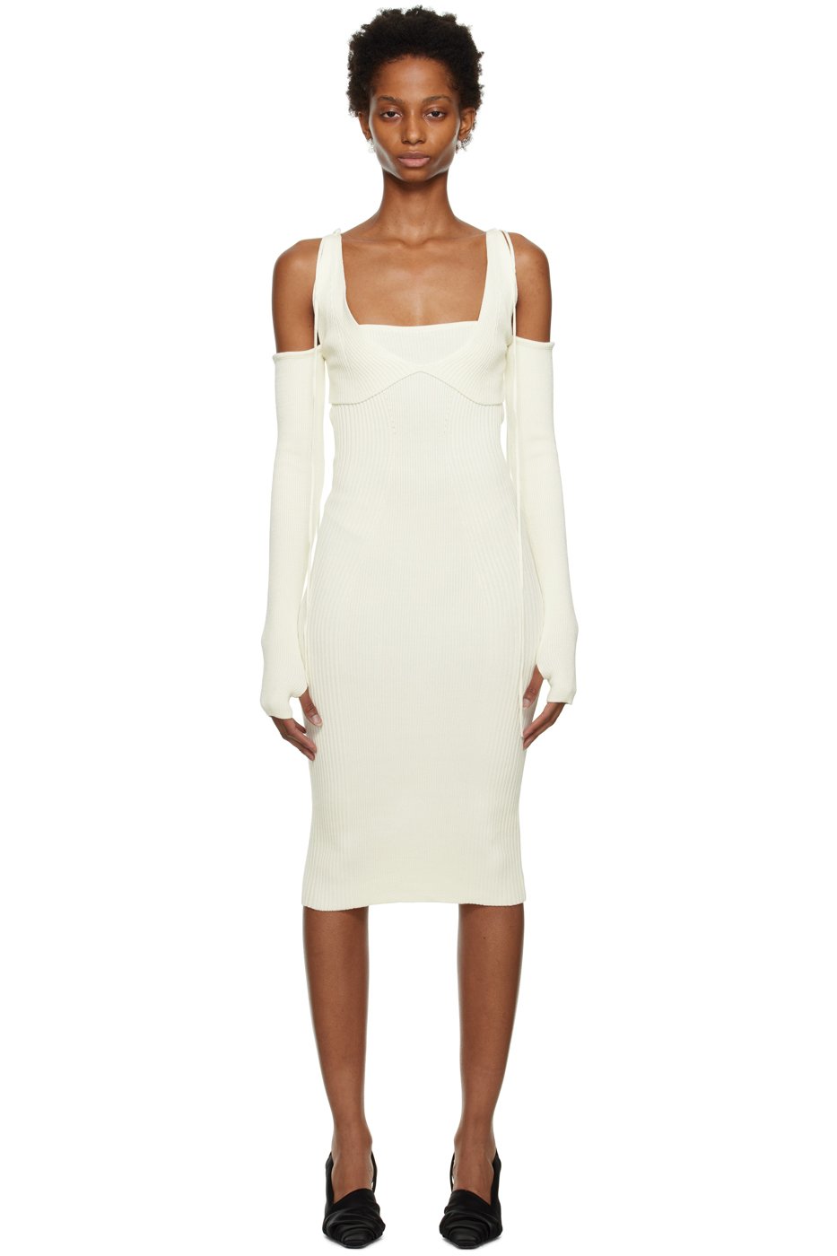 Anna October - Robe midi 'La fleur' blanc cassé