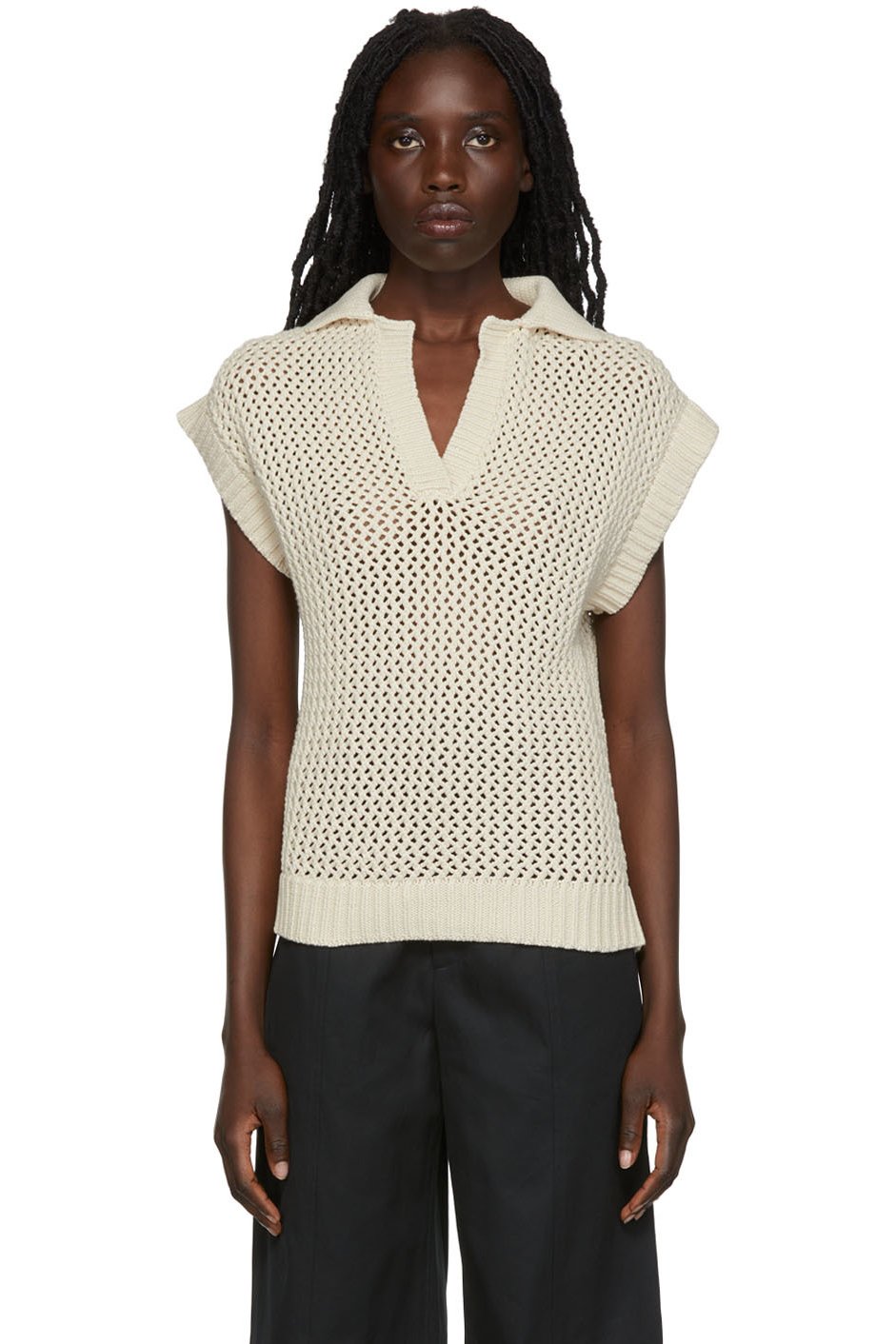 DEVEAUX NEW YORK - Gilet Melody blanc cassé