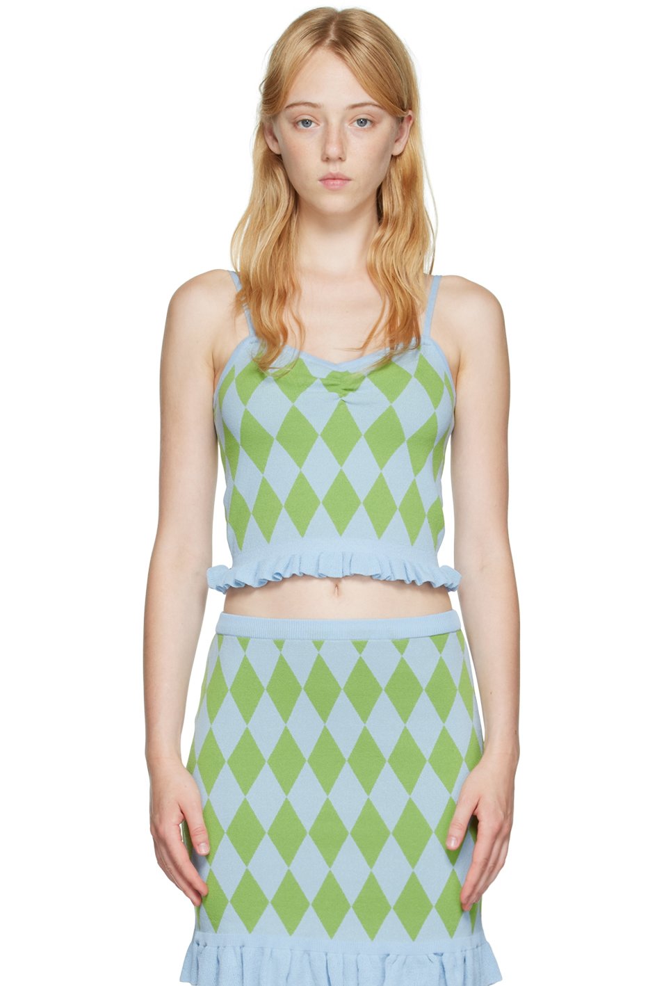Pushbutton - Blue Argyle Tank Top