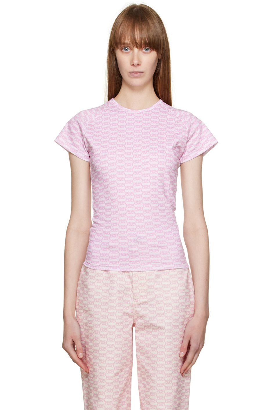 BONBOM - T-shirt Hara blanc cassé et rose