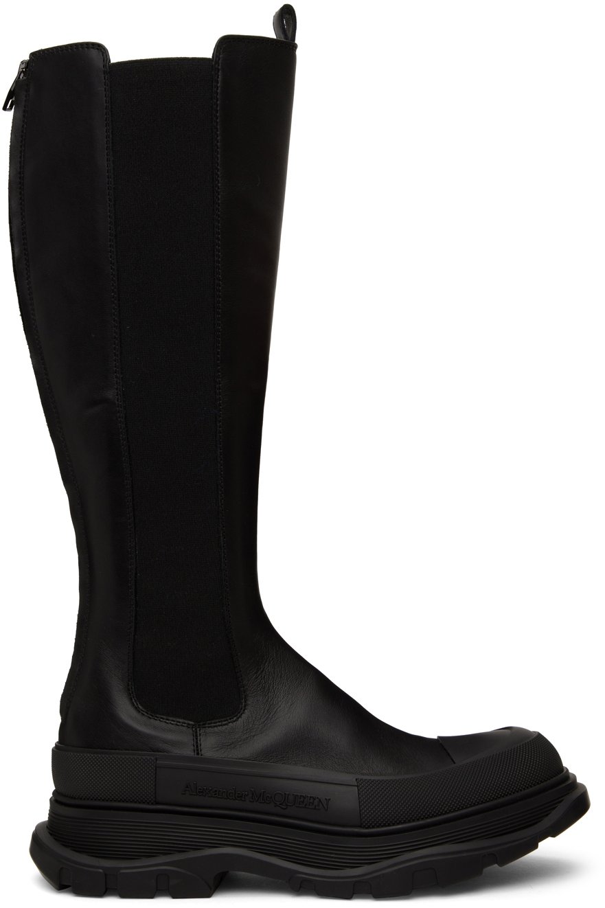 McQueen - Black Tread Slick Boots