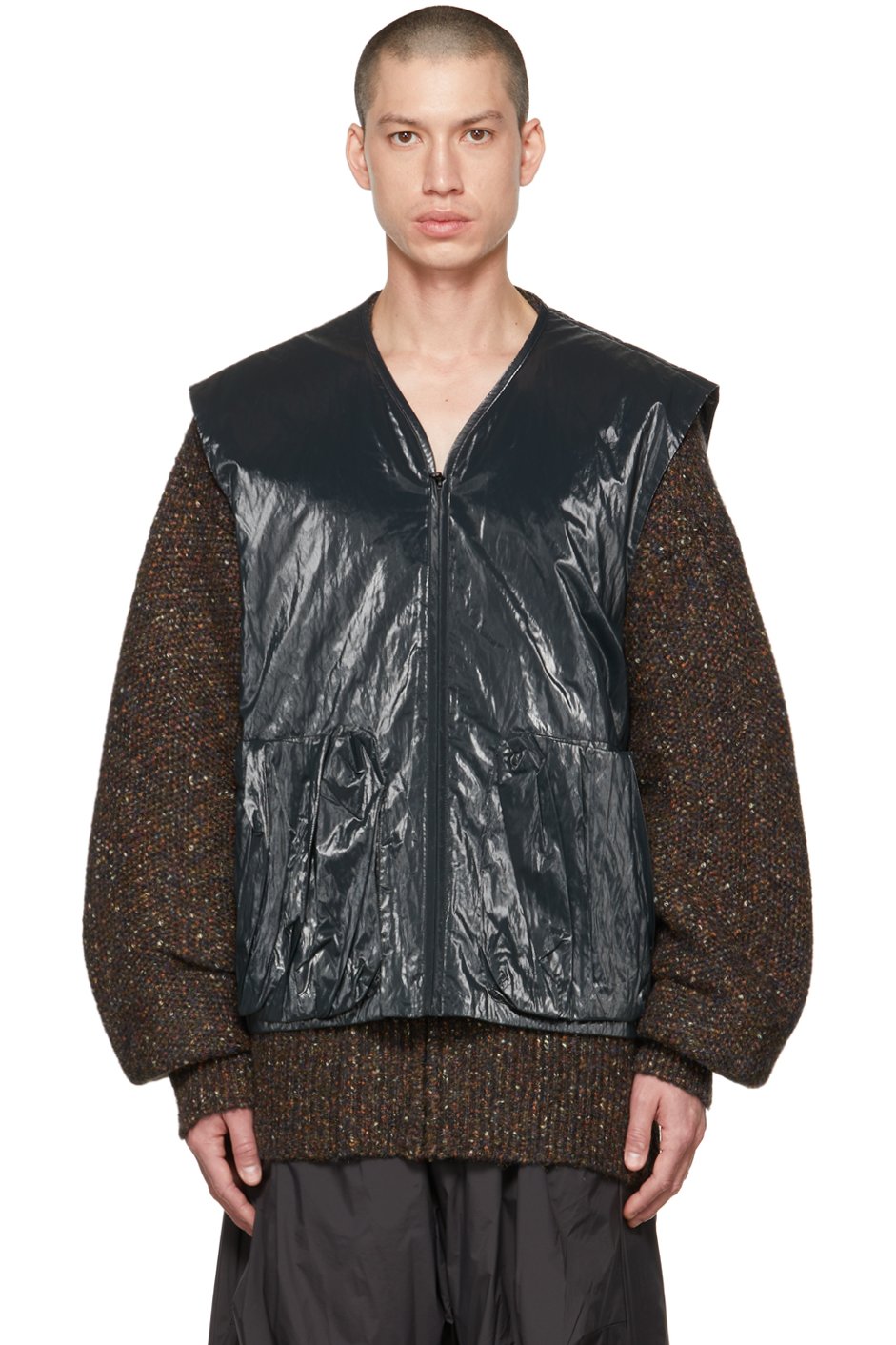 A. A. Spectrum - Ensemble de cardigan et gilet Kardiel noir et brun