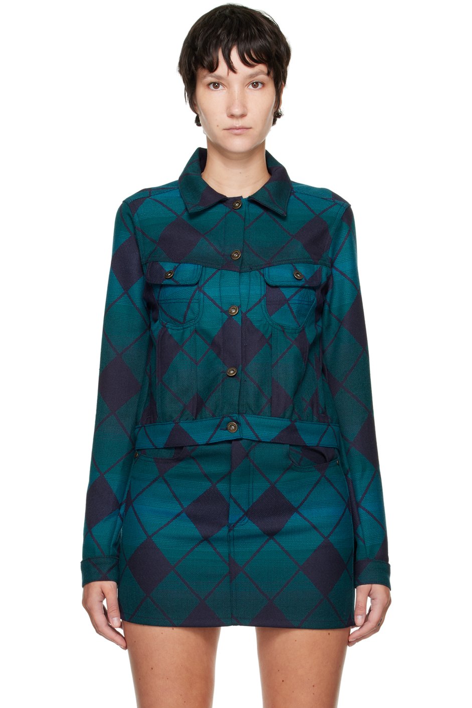 Ahluwalia - Blouson bleu édition Woolmark Prize