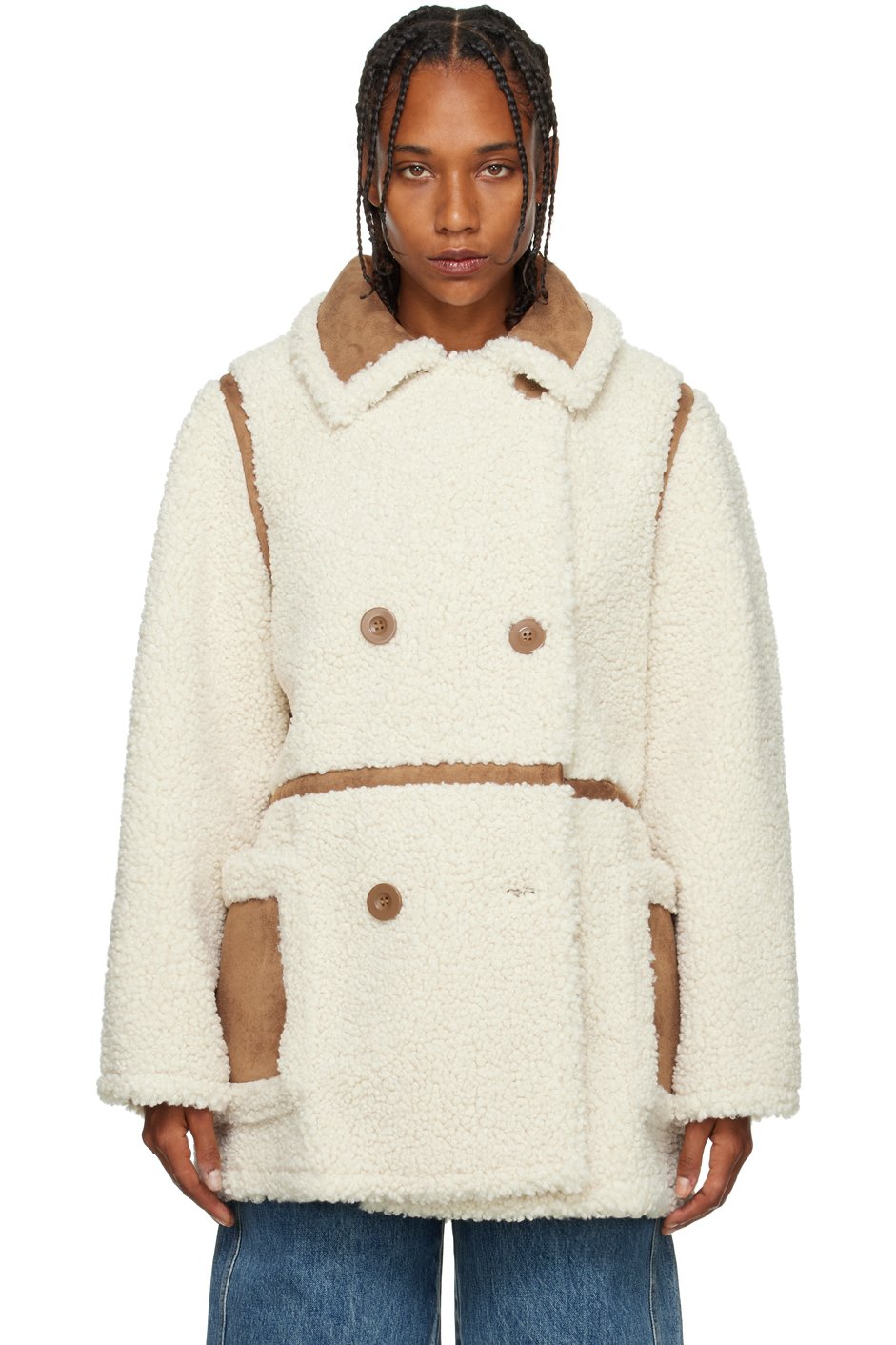 Stand Studio - Off-White Chloe Faux-Shearling Jacket