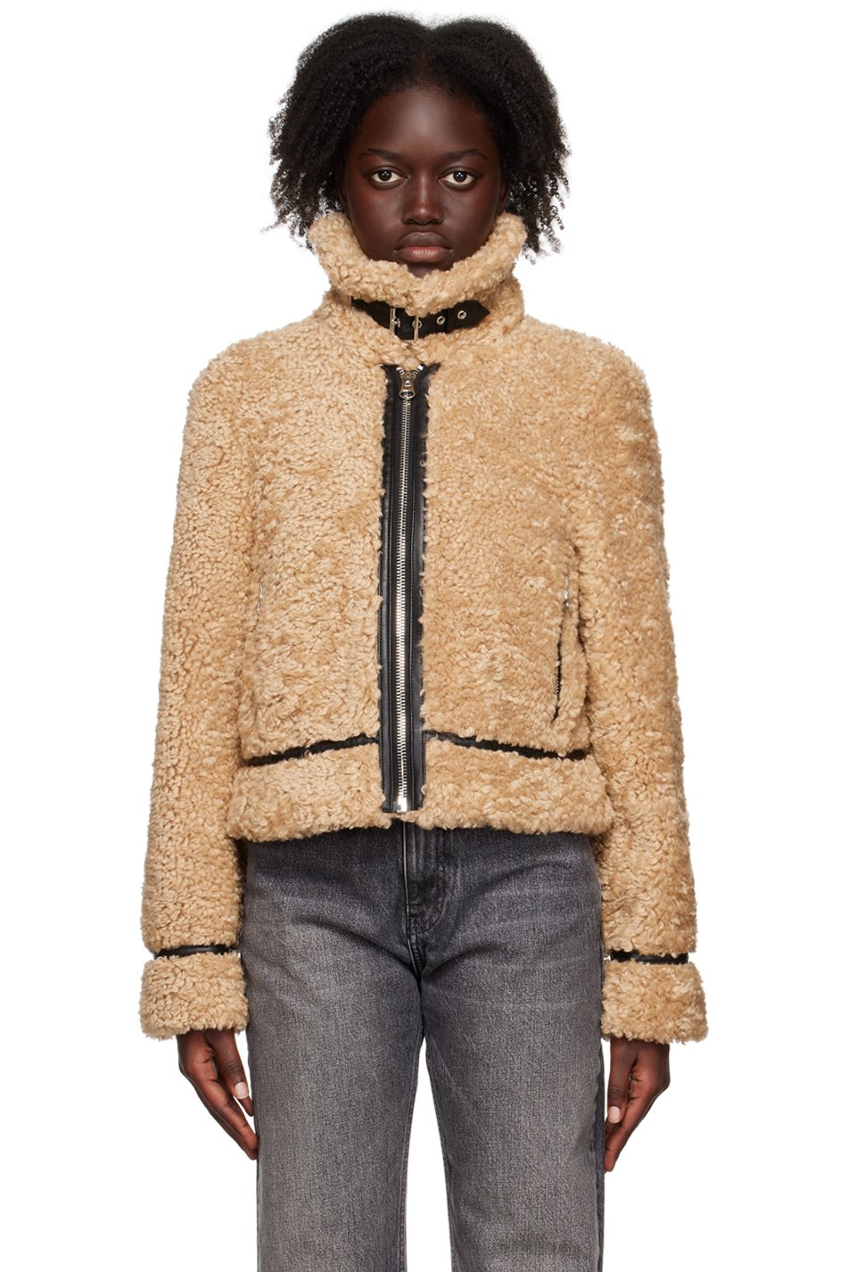 Stand Studio - Tan Audrey Faux-Fur Jacket