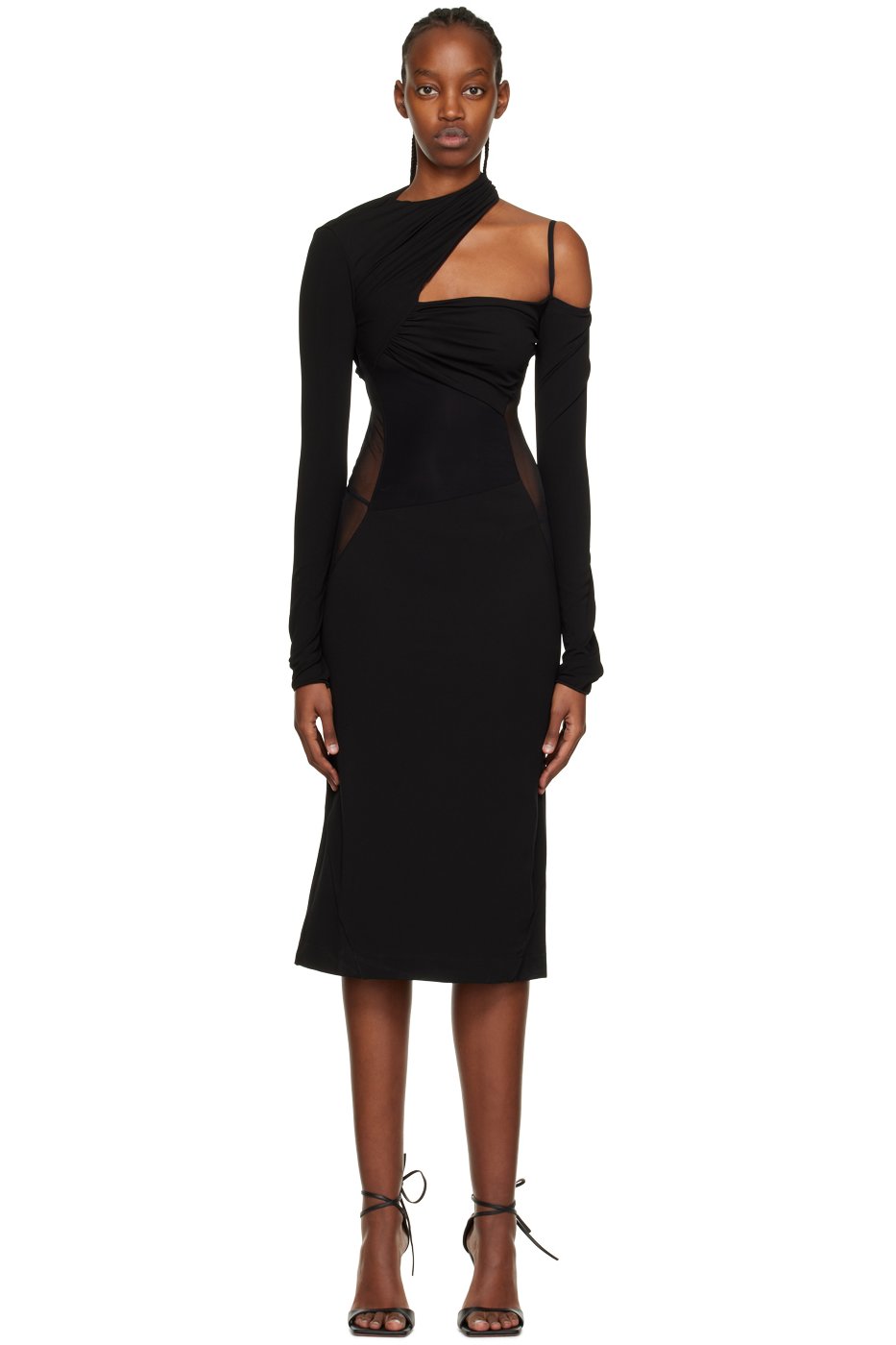 Nensi Dojaka - Robe midi noire à fronces
