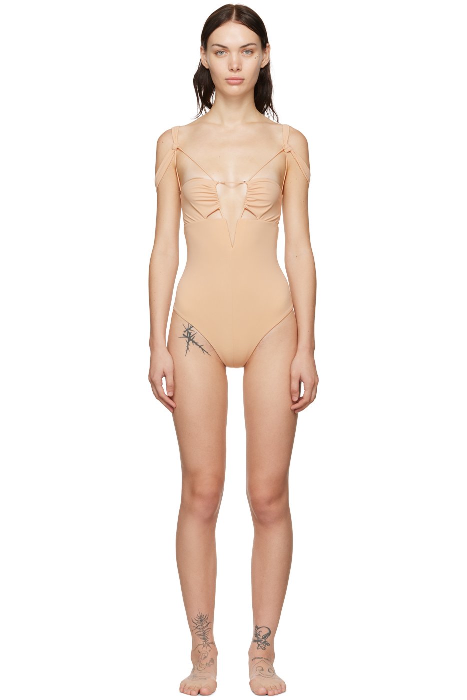 Nensi Dojaka - Maillot de bain une pièce beige exclusif à SSENSE