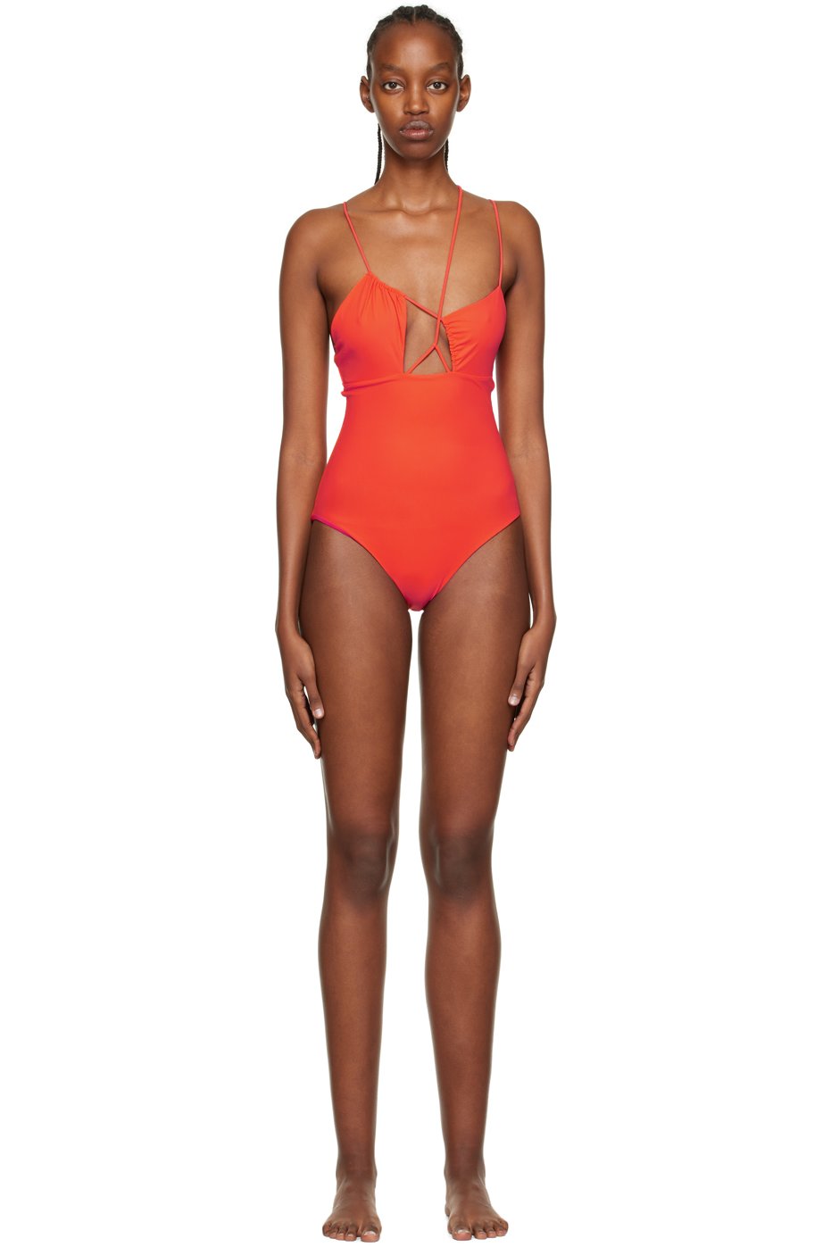 Nensi Dojaka - Maillot de bain une pièce orange à sangles exclusif à SSENSE