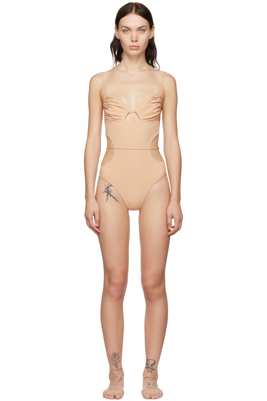 Nensi Dojaka - Maillot de bain une pièce beige exclusif à SSENSE