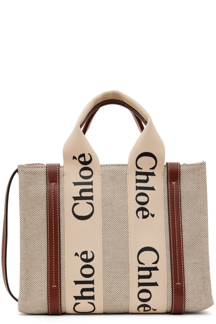 Chloé - Petit cabas beige à garniture Woody