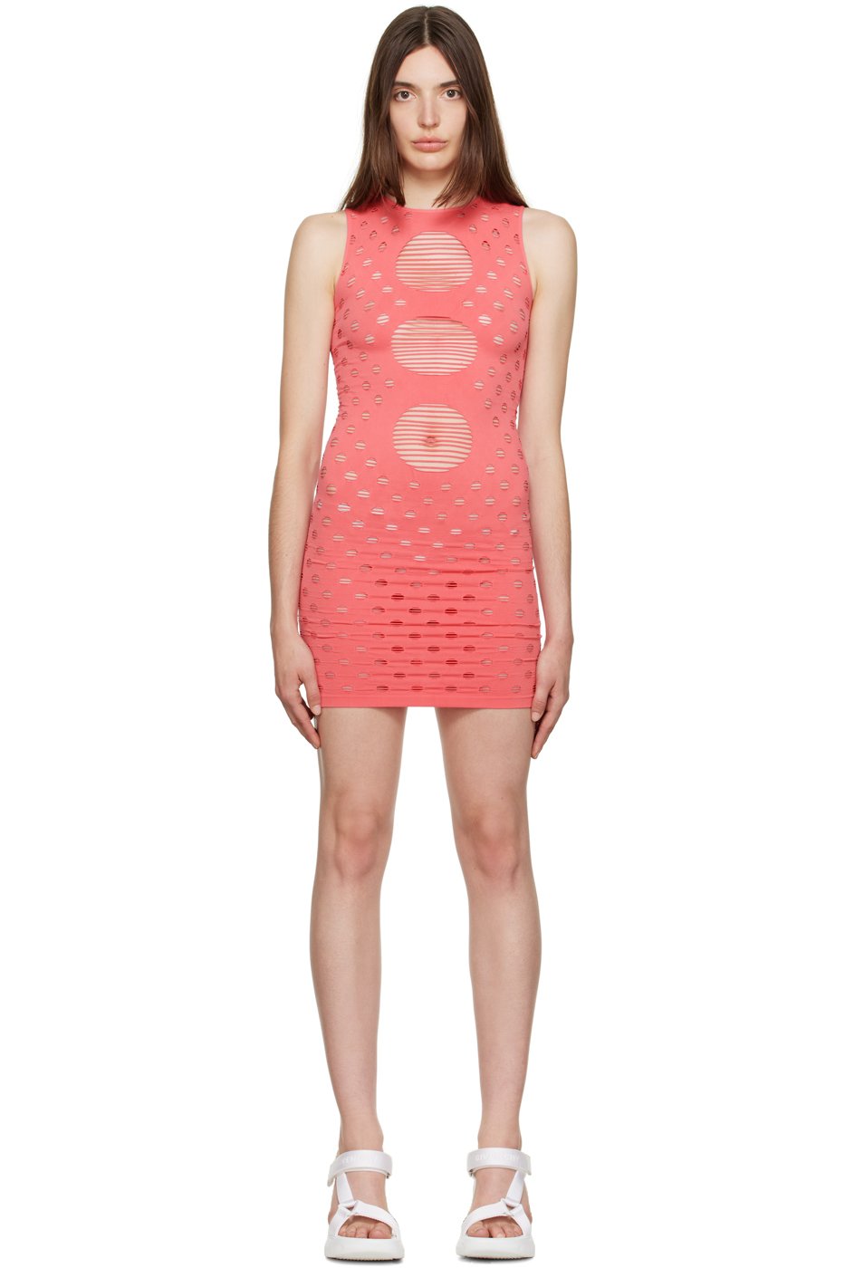 Maisie Wilen - Robe courte rose à perforations