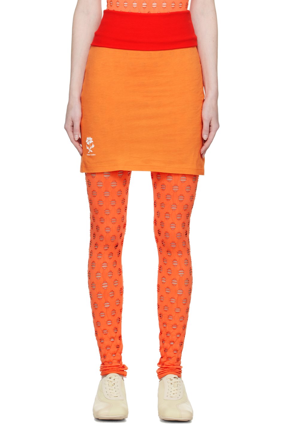 Maisie Wilen - Minijupe Pop orange et rouge
