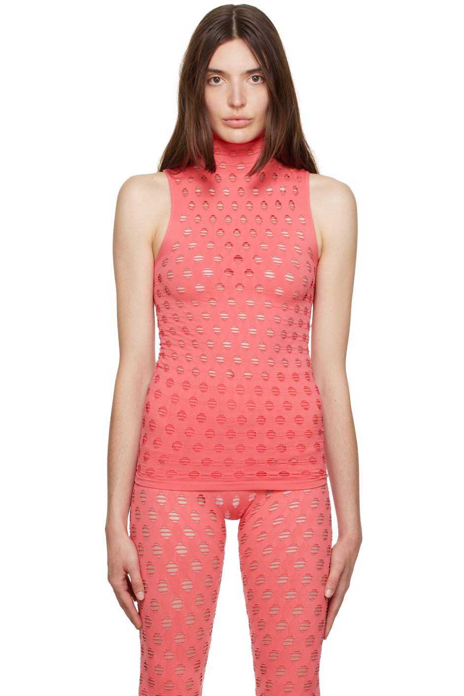 Maisie Wilen - Débardeur rose à perforations