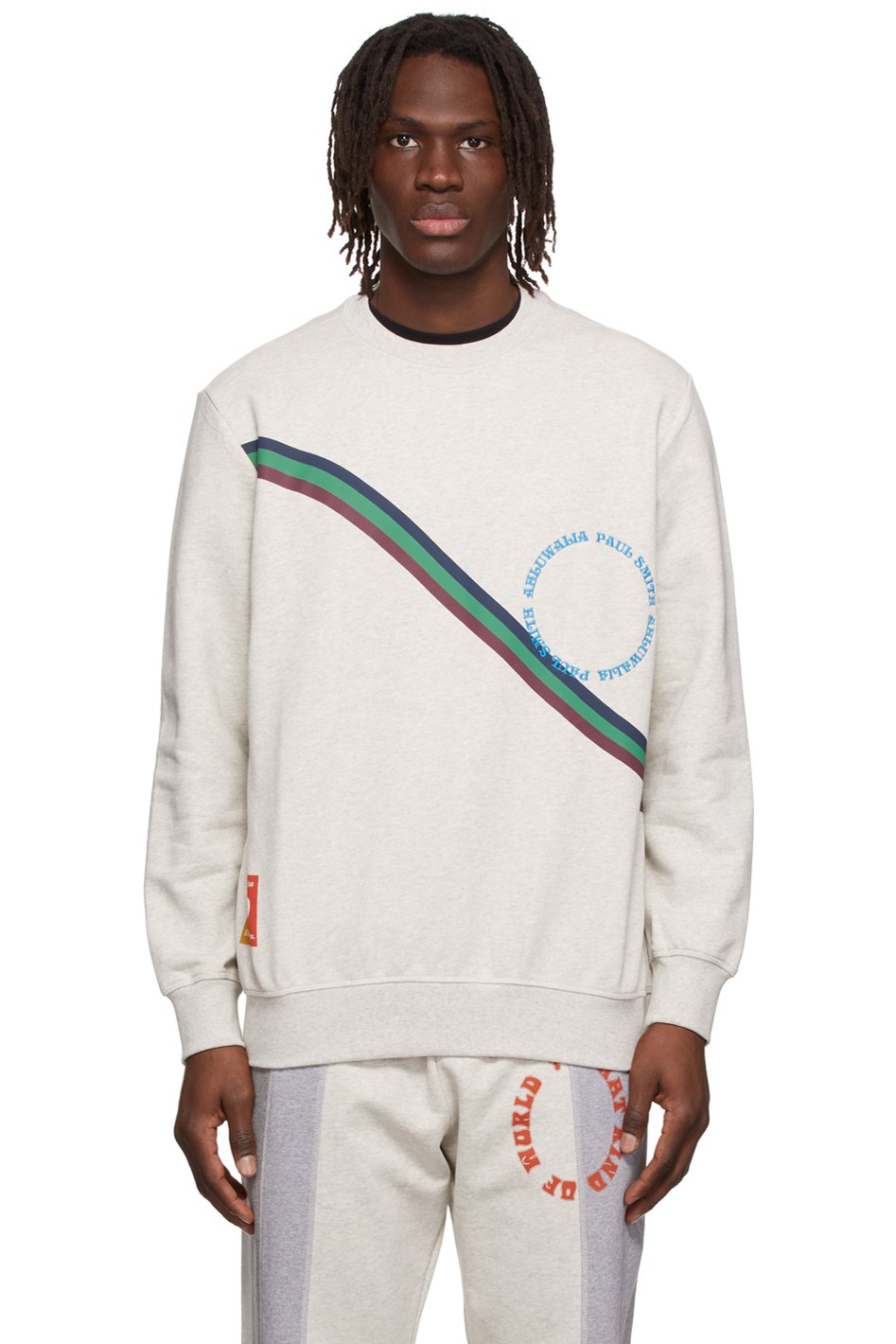 Ahluwalia &PaulSmith - Pull molletonné gris exclusif à SSENSE