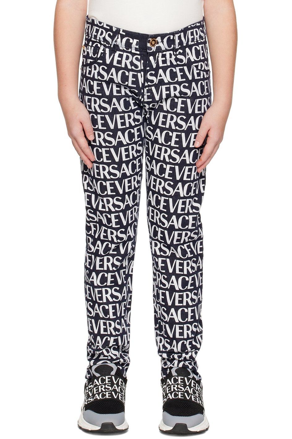 Versace - Kids Black Allover Jeans