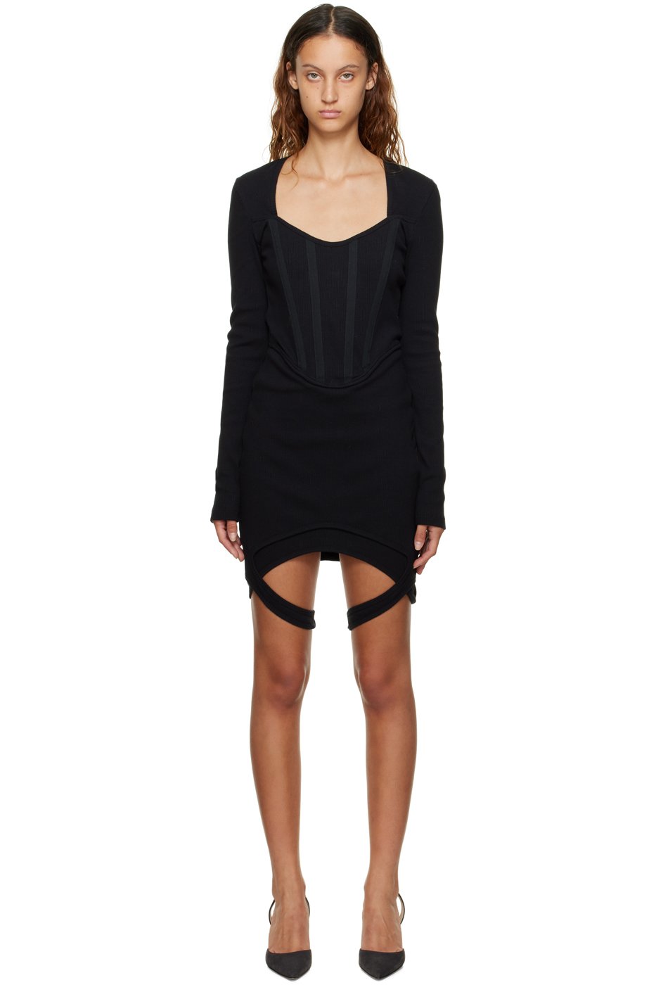 Dion Lee - Robe courte de style corset noire