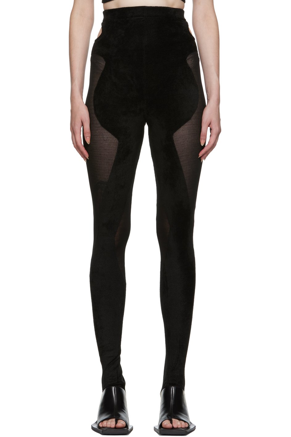 Dion Lee - Legging noir en intarsia de chenille