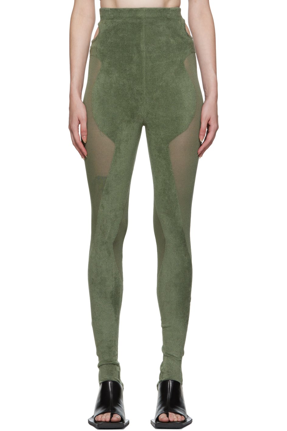 Dion Lee - Legging vert en chenille
