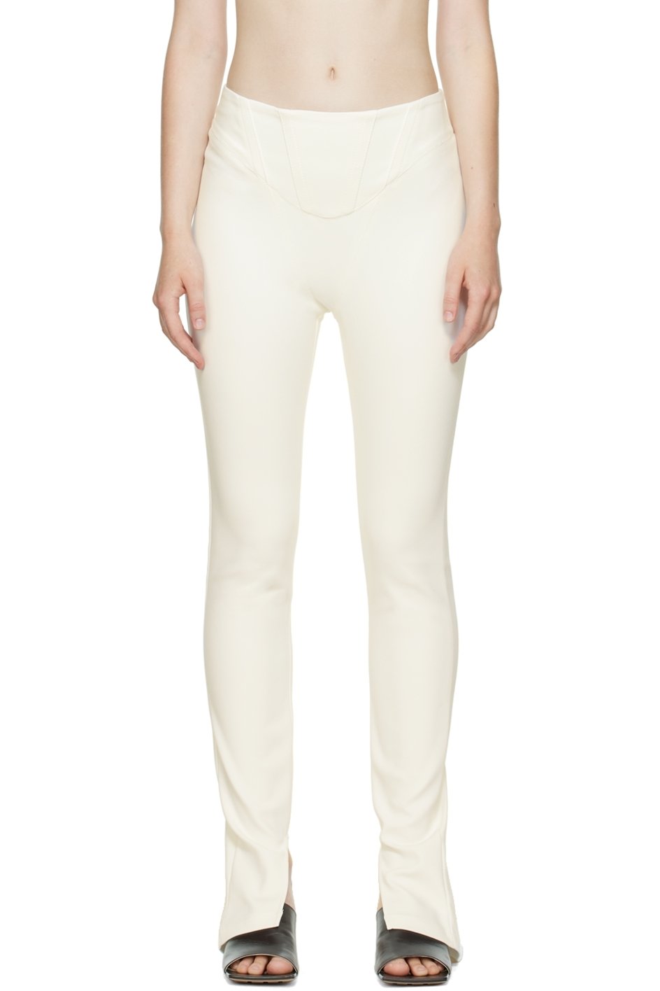 Dion Lee - Pantalon de style corset Double Arch blanc cassé