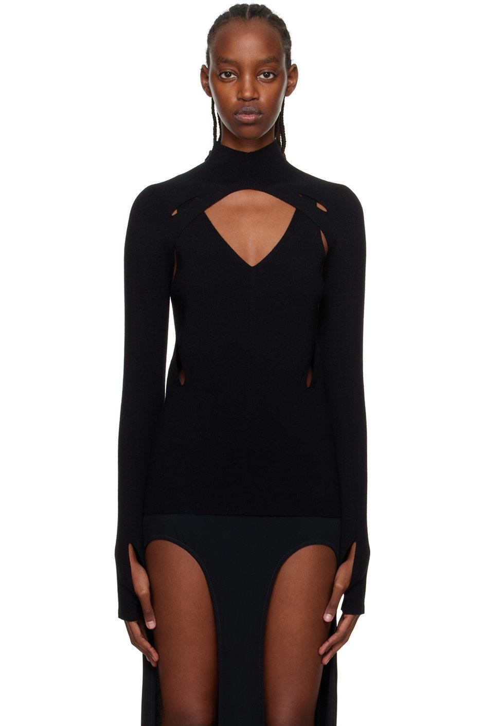 Dion Lee - Ensemble de col roulé et débardeur Skivvy noirs