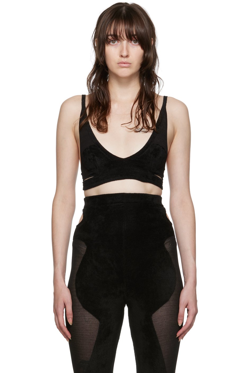 Dion Lee - Soutien-gorge noir en intarsia de chenille