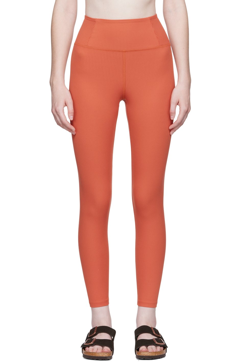 Girlfriend Collective - Legging côtelé rouge à taille haute