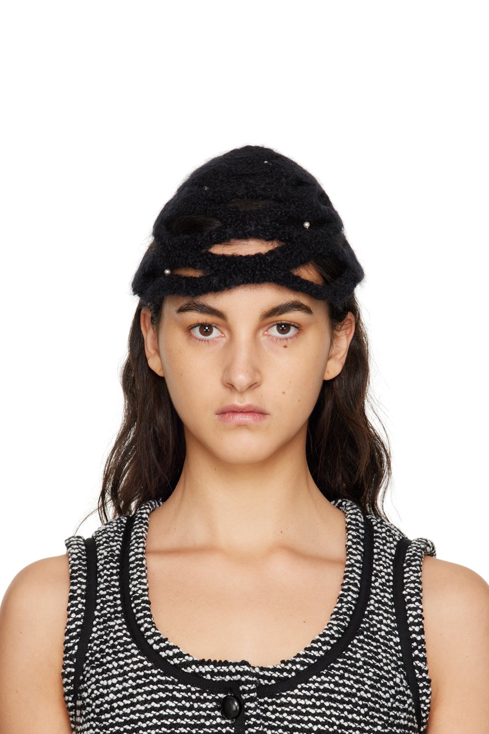 Rui - Black Mohair Beanie