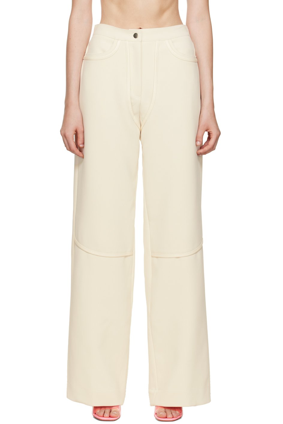 Paris Georgia - Pantalon Rodeo blanc cassé exclusif à SSENSE