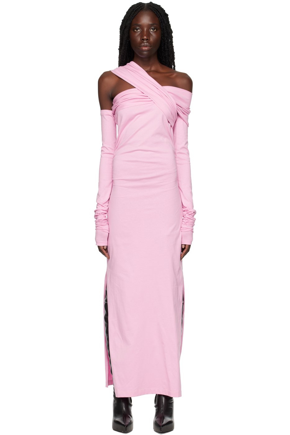 MSGM - Robe midi rose à ornement torsadé