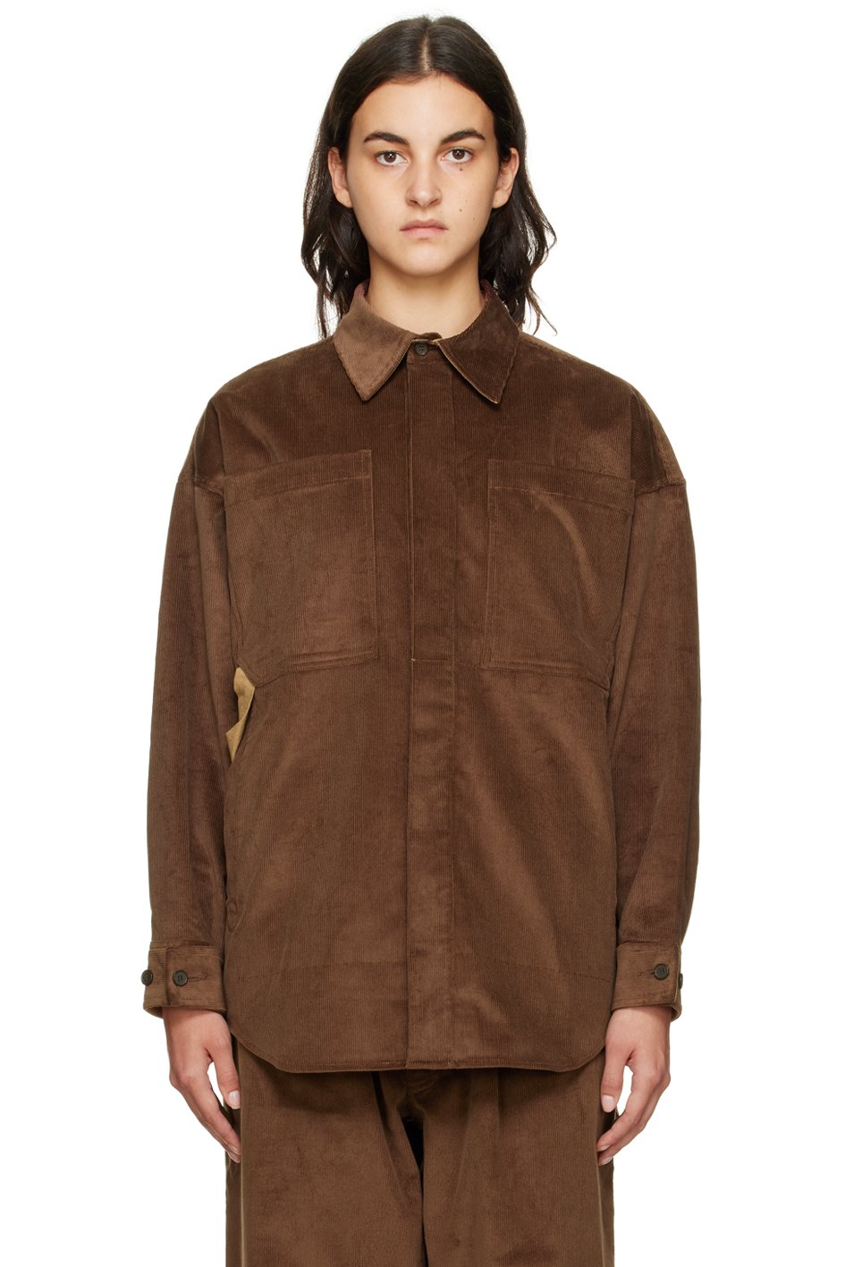 Bernhard Willhelm - Chemise brune à poches plaquées